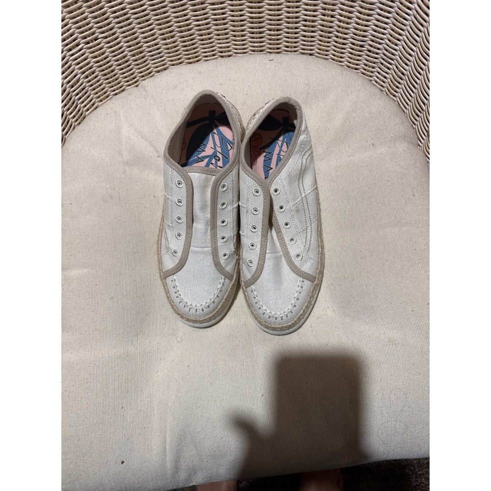 Blowfish Malibu Canvas Slip On Espadrille Sneakers Off White Cream Womens 7.5M